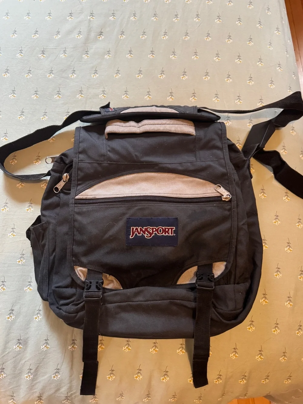 Jansport Black and Gray Padded Computer Messenger Bag
